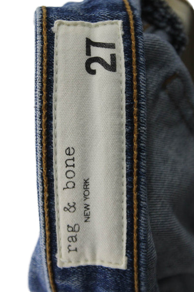 Rag & Bone Womens Skinny Ankle Cropped High Rise Dark Blue Jeans Size 27