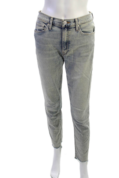 Hudson Womens Ankle Skinny Jeans Gray Mid Rise Size 27
