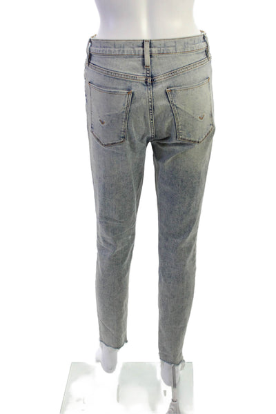 Hudson Womens Ankle Skinny Jeans Gray Mid Rise Size 27