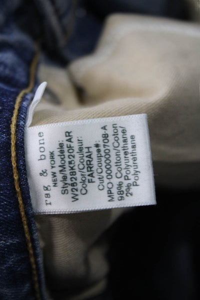 Rag & Bone Women Ankle Cropped Skinny Jeans Blue High Rise Inseam 27 Size 28
