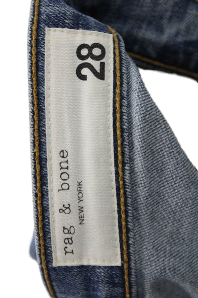 Rag & Bone Women Ankle Cropped Skinny Jeans Blue High Rise Inseam 27 Size 28