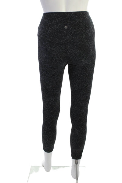 Lululemon Women Ankle Floral Nylon Blend Jeggings Black Size 4