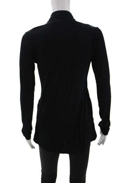 Enti Glamour Womens Basic Black Long Sleeve Top Size S