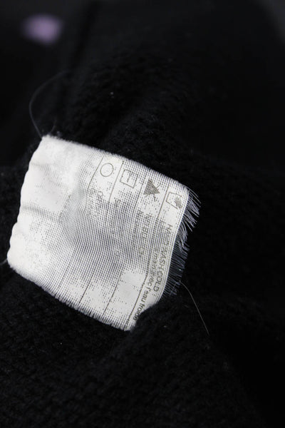 Vince Unisex Cardigan Black 100% Cashmere 3/4 Sleeve Size M