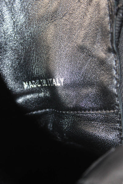 Miu Miu Womens Leather Zip Up Belted Biker Ankle Boots Black Size 39 9