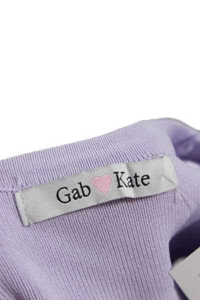Gab kate Women Purple Cotton Crew Neck Sleeveless Solid T-Shirt Size S