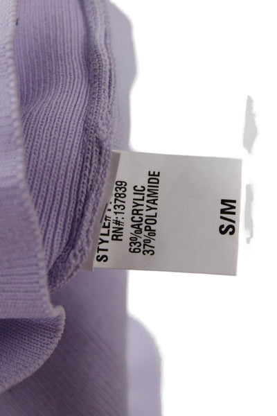 Gab kate Women Purple Cotton Crew Neck Sleeveless Solid T-Shirt Size S
