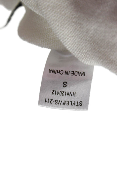 Gab kate Women Cropped Tank V-Neck Sleeveless White 55% Viscose 45% Nylon Size S