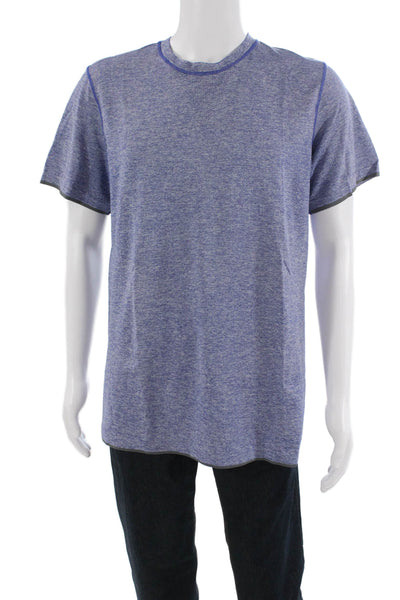 Lululemon Mens Blue Short Sleeve Crew Neck Polyester Nylon Blend T-Shirt Size M