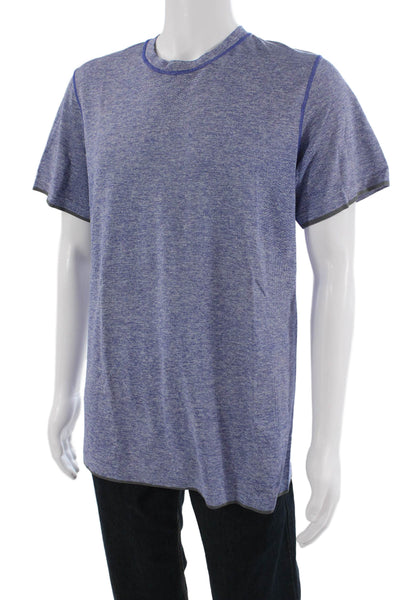 Lululemon Mens Blue Short Sleeve Crew Neck Polyester Nylon Blend T-Shirt Size M