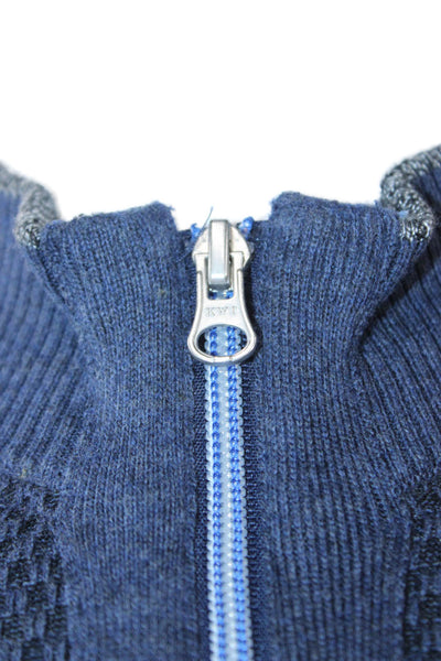 Robert Graham Mens Full Zip Cardigan Dark Blue High Neck Size M