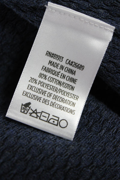Robert Graham Mens Full Zip Cardigan Dark Blue High Neck Size M