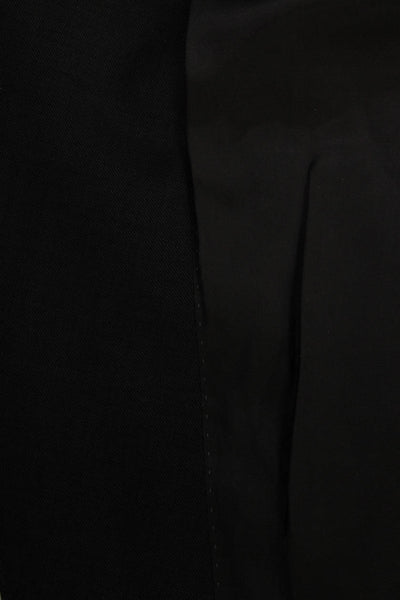 Tallia Mens 2 Piece Black 100% Wool Suit Button Collared Size 46