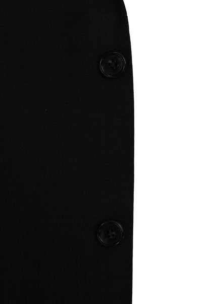 Tallia Mens 2 Piece Black 100% Wool Suit Button Collared Size 46