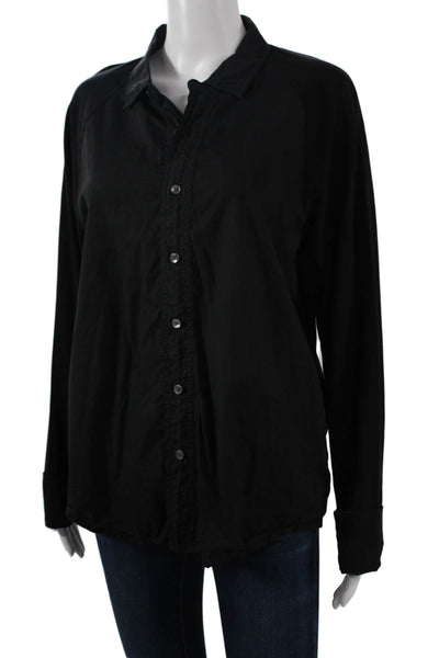 Standard James Perse Womens Black Cotton Long Sleeve Button-Up Size 1
