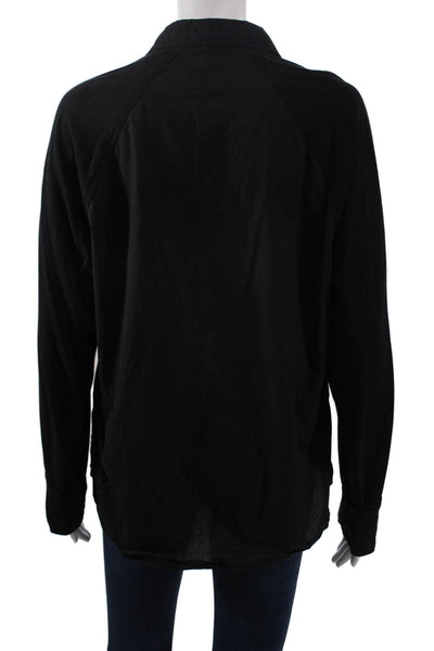 Standard James Perse Womens Black Cotton Long Sleeve Button-Up Size 1