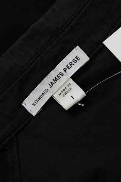 Standard James Perse Womens Black Cotton Long Sleeve Button-Up Size 1