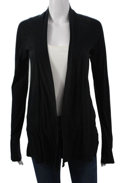 Splendid Womens Basic Black Sweater Long Sleeve Supima Cotton Modal Size S