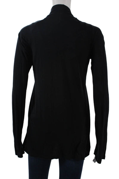 Splendid Womens Basic Black Sweater Long Sleeve Supima Cotton Modal Size S