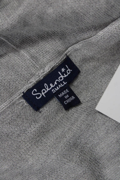 Splendid Unisex Cashmere Cardigan Gray Long Sleeve Classic Size S