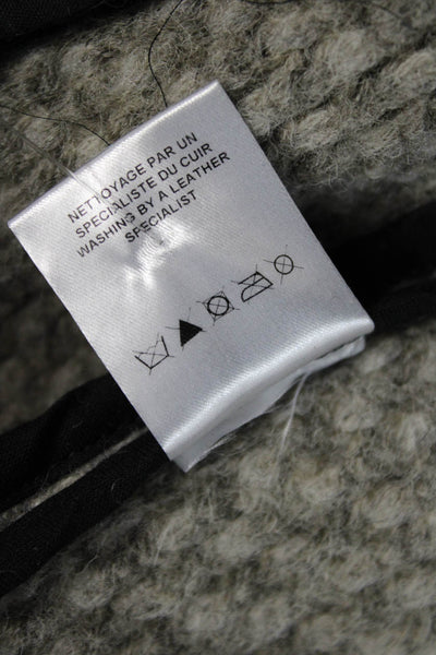 IRO Womens Biker Jacket Gray Wool Collared Zip Size 3