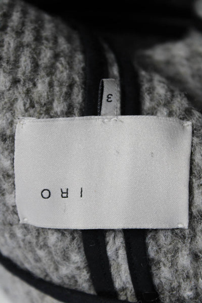 IRO Womens Biker Jacket Gray Wool Collared Zip Size 3