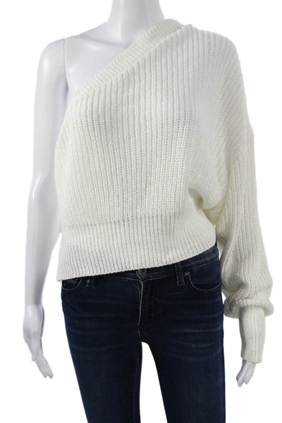 Zara Knit Unisex Pullover Sweater White Long Sleeve Size M