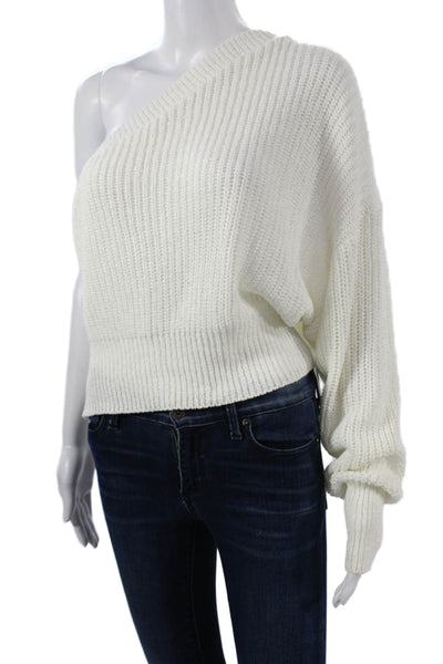 Zara Knit Unisex Pullover Sweater White Long Sleeve Size M