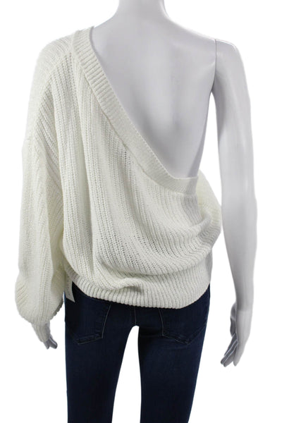 Zara Knit Unisex Pullover Sweater White Long Sleeve Size M