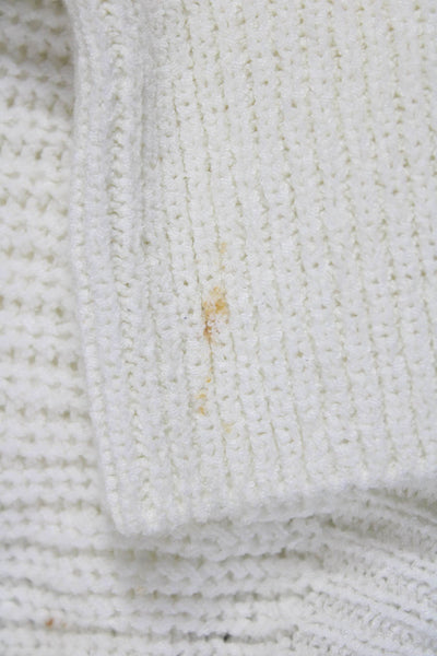Zara Knit Unisex Pullover Sweater White Long Sleeve Size M