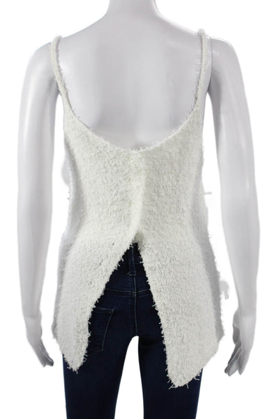 More To Come Womens Camisole White Square Neck Button Polyester Size M