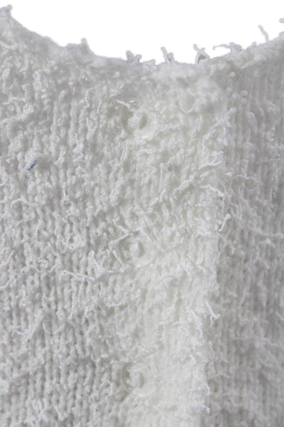 More To Come Womens Camisole White Square Neck Button Polyester Size M
