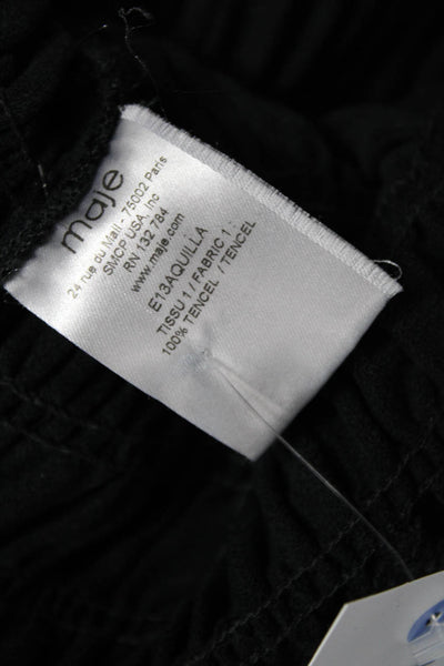Maje Womens Black Sleeveless Designer Top 60% Cotton 40% Polyester Size 0