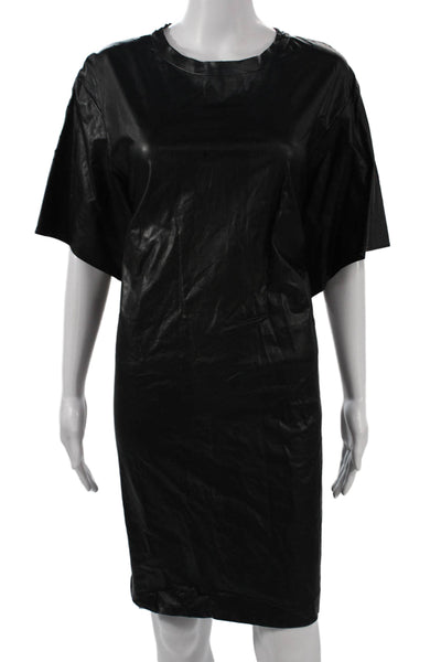 Isabel Marant Etoile Womens Shift Dress Black Short Sleeve Knee Length Size 44