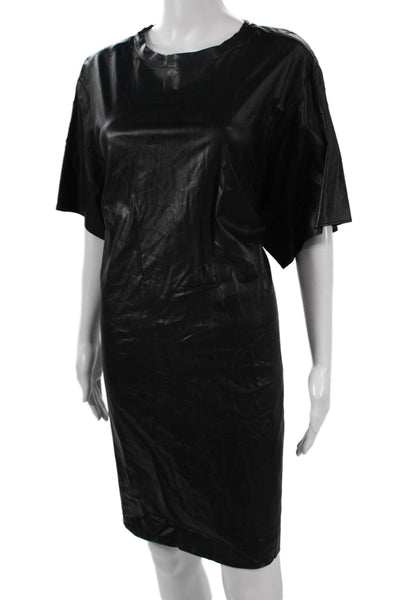 Isabel Marant Etoile Womens Shift Dress Black Short Sleeve Knee Length Size 44