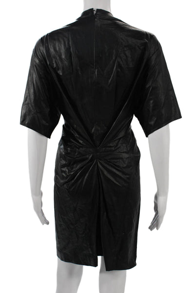Isabel Marant Etoile Womens Shift Dress Black Short Sleeve Knee Length Size 44