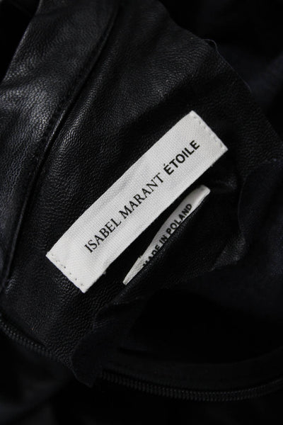 Isabel Marant Etoile Womens Shift Dress Black Short Sleeve Knee Length Size 44