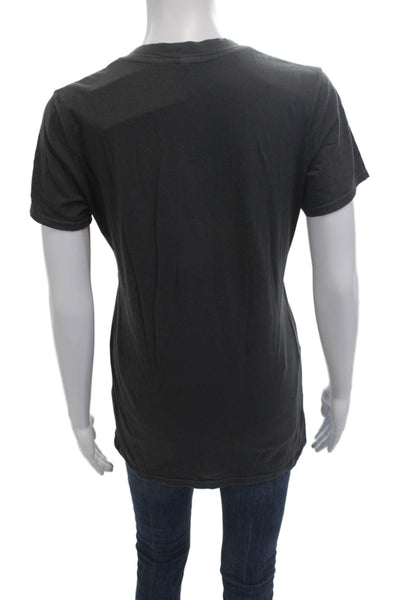 Standard James Perse Women Dark Gray V-Neck Jersey Tee Cotton Size 3