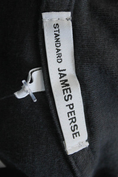 Standard James Perse Women Dark Gray V-Neck Jersey Tee Cotton Size 3