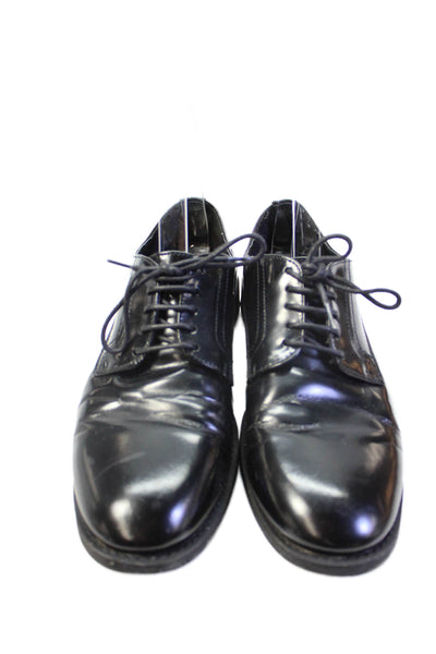 Zara Woman Women;'s Patent Leather Lace Up Oxford Shoes Black Size 7