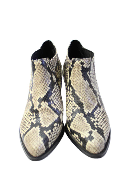 ALDO Womens Pointed Toe Block Heel Snake Print Ankle Boots Size 7