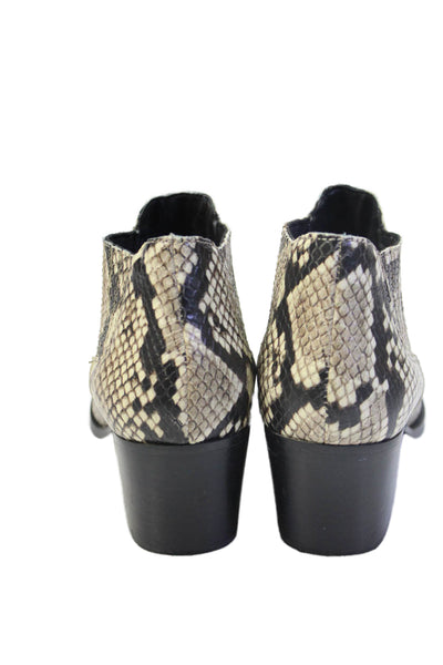 ALDO Womens Pointed Toe Block Heel Snake Print Ankle Boots Size 7