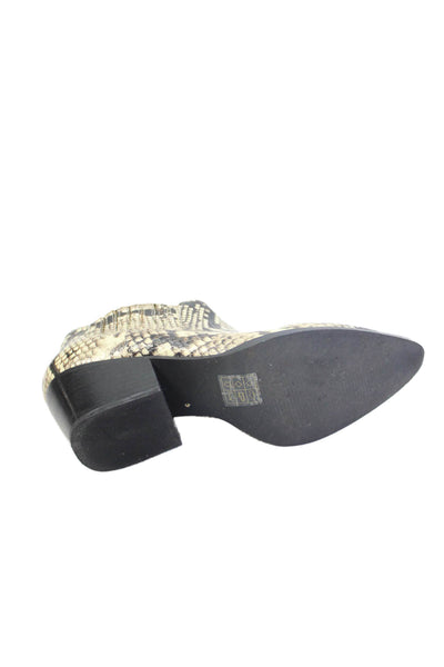 ALDO Womens Pointed Toe Block Heel Snake Print Ankle Boots Size 7