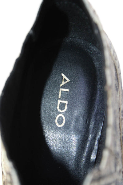 ALDO Womens Pointed Toe Block Heel Snake Print Ankle Boots Size 7