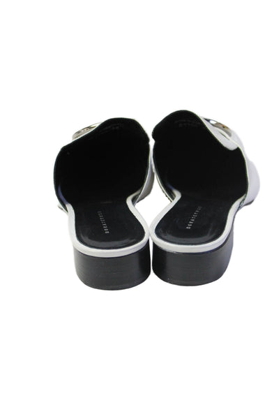 Dorateymur Womens Block Heel Round Toe Leather Mules White Size 39
