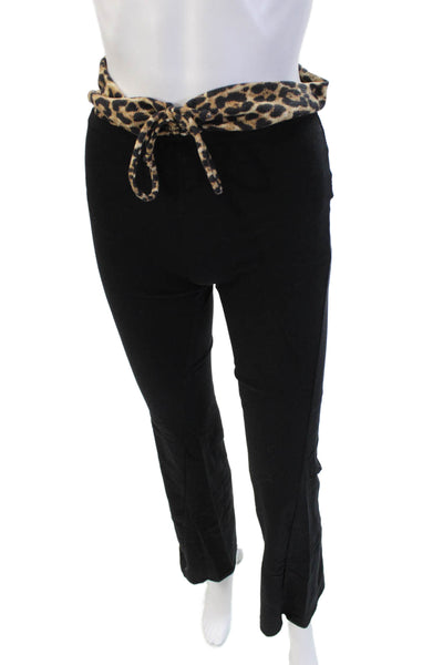 LA Hearts Womens Leopard Print Black Sweatpants Drawstring Size S