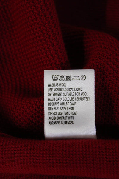 Jigsaw Women Red 100% Wool High Neck Coatigan Long Sleeve Hook & Eye Size XS