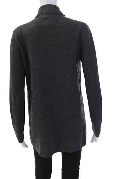 Jigsaw Womens Dark Gray 100% Wool High Neck Long Sleeve Coatigan Size XS