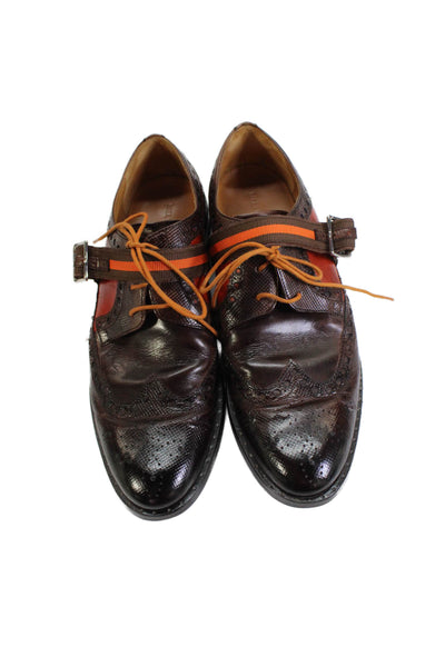 Melvin & Hamilton Mens Leather Lace-Up Oxford Dress Shoes Brown Size 13