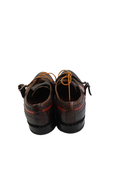 Melvin & Hamilton Mens Leather Lace-Up Oxford Dress Shoes Brown Size 13